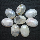 4PCS Cherry Tree Agate Stone Cabochons 18X25MM Sakura Flower Blossom