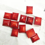 4PCS Red Coral Cabochons 8x10MM Rectangle Shape