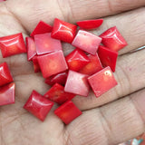 4PCS Red Coral Cabochons 8x10MM Rectangle Shape