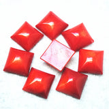 4PCS Red Coral Cabochons 10x10MM No Hole DIY Earring Findings