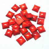 4PCS Red Coral Cabochons 10x10MM No Hole DIY Earring Findings