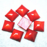 4PCS Red Coral Cabochons 10x10MM No Hole DIY Earring Findings