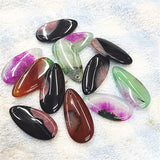 4PCS Nature Semi Precious Stone Double Colors 38X18MM Pendants