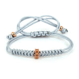 4PCS Macrame Braided Bracelets Grey CZ Anil Arjandas Weave Bracelets