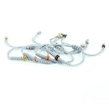 4PCS Macrame Braided Bracelets Grey CZ Anil Arjandas Weave Bracelets