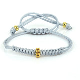 4PCS Macrame Braided Bracelets Grey CZ Anil Arjandas Weave Bracelets