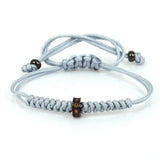4PCS Macrame Braided Bracelets Grey CZ Anil Arjandas Weave Bracelets