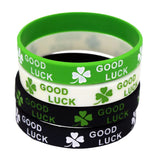 4PCS Clover Good Luck Silicone Wristband Green Bracelets SH167