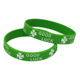 4PCS Clover Good Luck Silicone Wristband Green Bracelets SH167