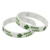 4PCS Clover Good Luck Silicone Wristband Green Bracelets SH167