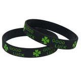 4PCS Clover Good Luck Silicone Wristband Green Bracelets SH167