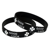 4PCS Clover Good Luck Silicone Wristband Green Bracelets SH167
