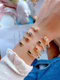 4PCS Adjustable Copper Zircon Charm Bracelets Plated Bangles Wedding Jewelry