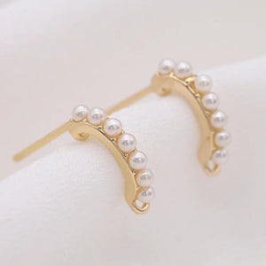 4PCS 14K Plated Pearl Earring Hooks for DIY Earrings
