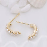4PCS 14K Plated Pearl Earring Hooks for DIY Earrings