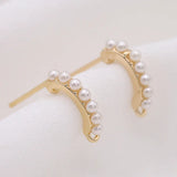 4PCS 14K Plated Pearl Earring Hooks for DIY Earrings