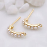 4PCS 14K Plated Pearl Earring Hooks for DIY Earrings