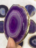 4PCS Natural Druzy Drusy Quartz Slab Slice Beads, DIY Jewelry Making Tool