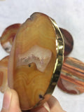 4PCS Natural Druzy Drusy Quartz Slab Slice Beads, DIY Jewelry Making Tool