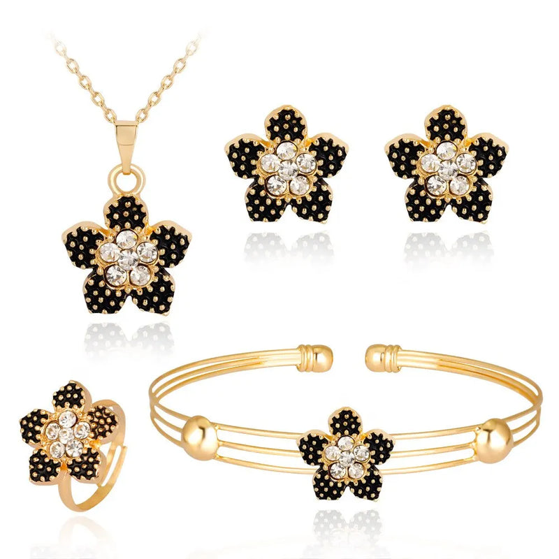 4PCS Flower Jewelry Set for Women