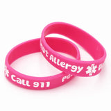 4PCS Peanut Allergy Call 911 Wristband for Kids