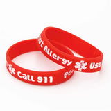 4PCS Peanut Allergy Call 911 Wristband for Kids