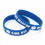 4PCS Peanut Allergy Call 911 Wristband for Kids