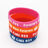 4PCS Peanut Allergy Call 911 Wristband for Kids