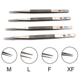 4PCS Diamond Tweezers Jewelry Pick Up Tool