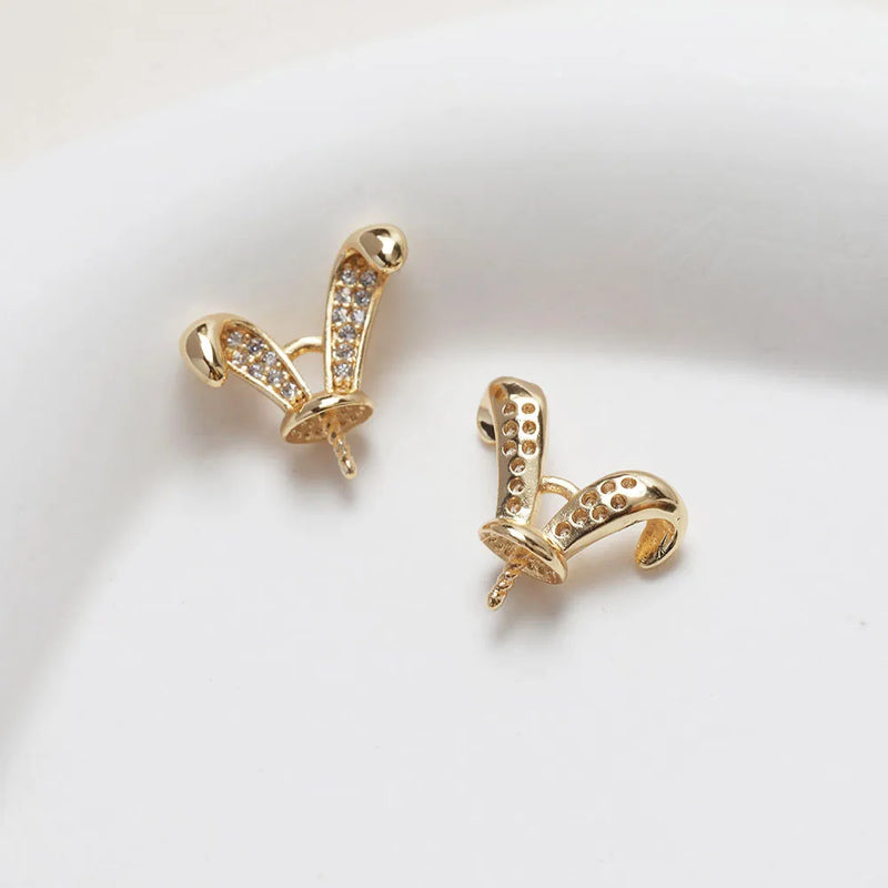4PCS Rabbit Charms Pearls for Jewelry Making 12*14mm