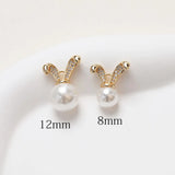 4PCS Rabbit Charms Pearls for Jewelry Making 12*14mm