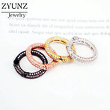 4PCS CZ Micro Pave Round Lock Clasps for DIY Jewelry Making