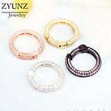 4PCS CZ Micro Pave Round Lock Clasps for DIY Jewelry Making