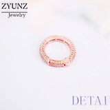 4PCS CZ Micro Pave Round Lock Clasps for DIY Jewelry Making