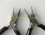 4PCS/SET 4.5in Shank Pliers: Diagonal, Flat, Round, Chain - Handy Tool Kit