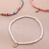 Boho Multilayer Anklet Set Mixed Star Moon Cactus Lock Pendant