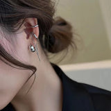 4PCS/SET Silver Tassel Chain Clip Earrings for Women