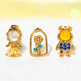 925 Silver Needle Colorful Zircon Stud Earrings for Women Girls - Set of 4