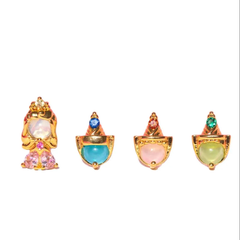 925 Silver Needles Colorful Zircon Stud Earrings For Women Jewelry