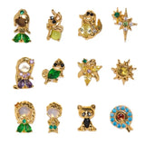 925 Silver Needles Colorful Zircon Stud Earrings For Women Jewelry