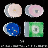 4PCS/Set Wave Silicone Cup Pad Mold for Resin Mould