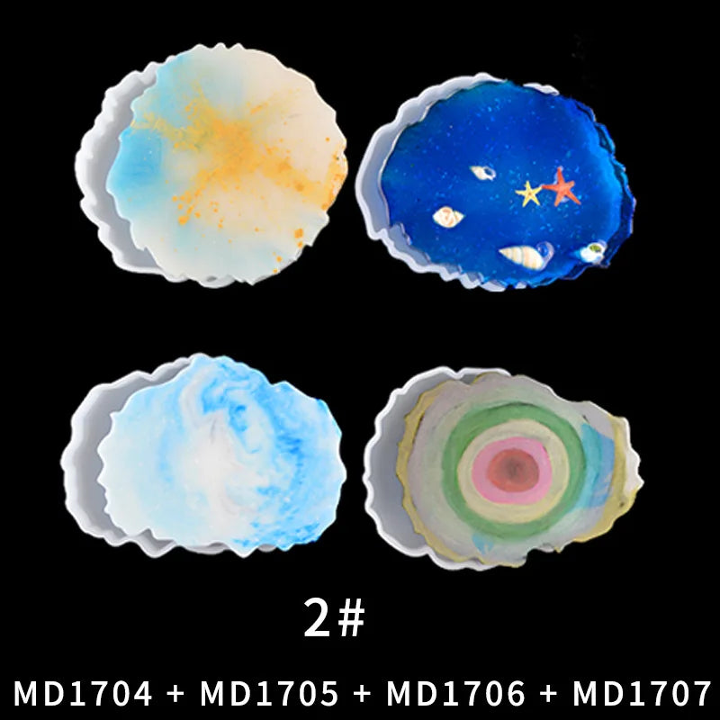 4PCS/Set Wave Silicone Cup Pad Mold for Resin Mould