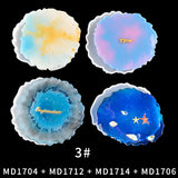 4PCS/Set Wave Silicone Cup Pad Mold for Resin Mould
