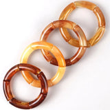 Swirl Resin Bamboo Bracelet Set Rectangle Bar Beaded Handmake