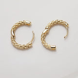 4PCS Round Chain Earrings 14K Plated Brass Ear Stud DIY Jewelry Making Supplies