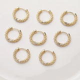 4PCS Round Chain Earrings 14K Plated Brass Ear Stud DIY Jewelry Making Supplies