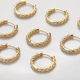4PCS Round Chain Earrings 14K Plated Brass Ear Stud DIY Jewelry Making Supplies