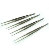 4PCS Stainless Steel Diamond Tweezers Set for Stone Setting Silver