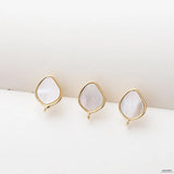 4PCS Shell Ear Studs Diy Earrings Charms 12*16mm
