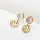 4PCS Shell Ear Studs Diy Earrings Charms 12*16mm